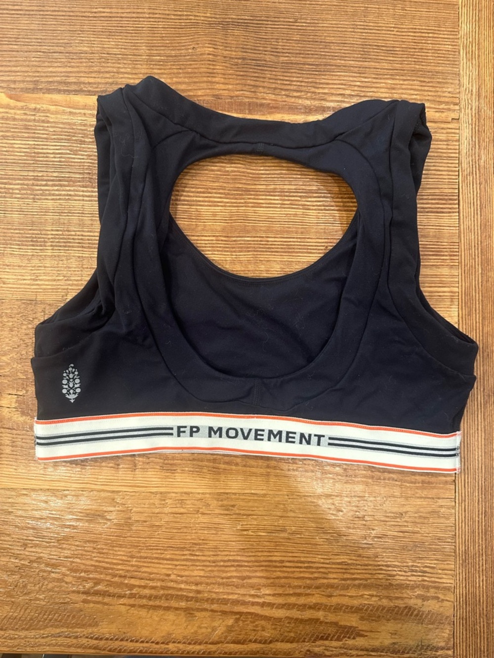 Free People FP Movement Black Sports Bra never better ringer logo sz medium - Picture 4 of 6